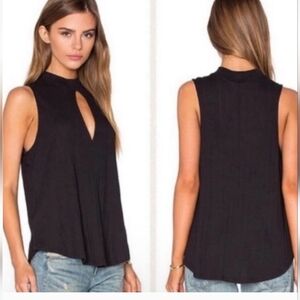 We the Free Faye Ribbed Black Tank Top Size Medium Free People